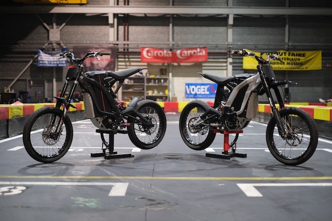 Two electric motorbikes in one garage