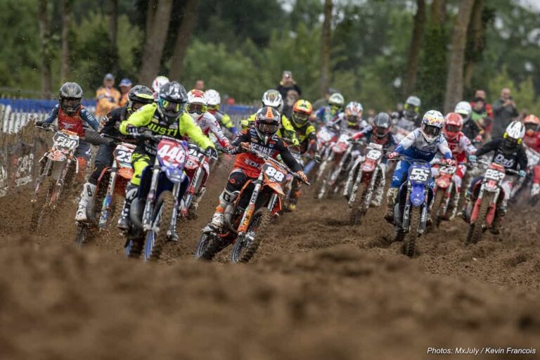 Start of a motocross race