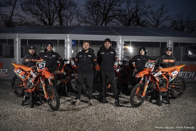 Members of the Tech32 team with their motorbikes