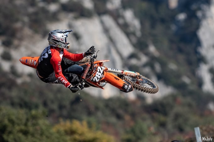 Motocross rider in the air