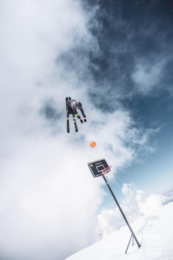 Photo of a skier in the air