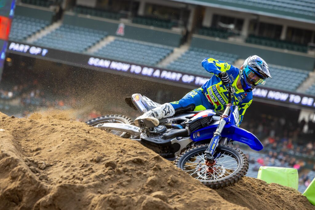 Anthony Bourdon en pleine action lors d'une course de supercross