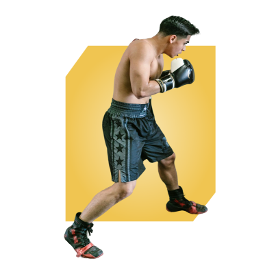 homme avec gant de boxe